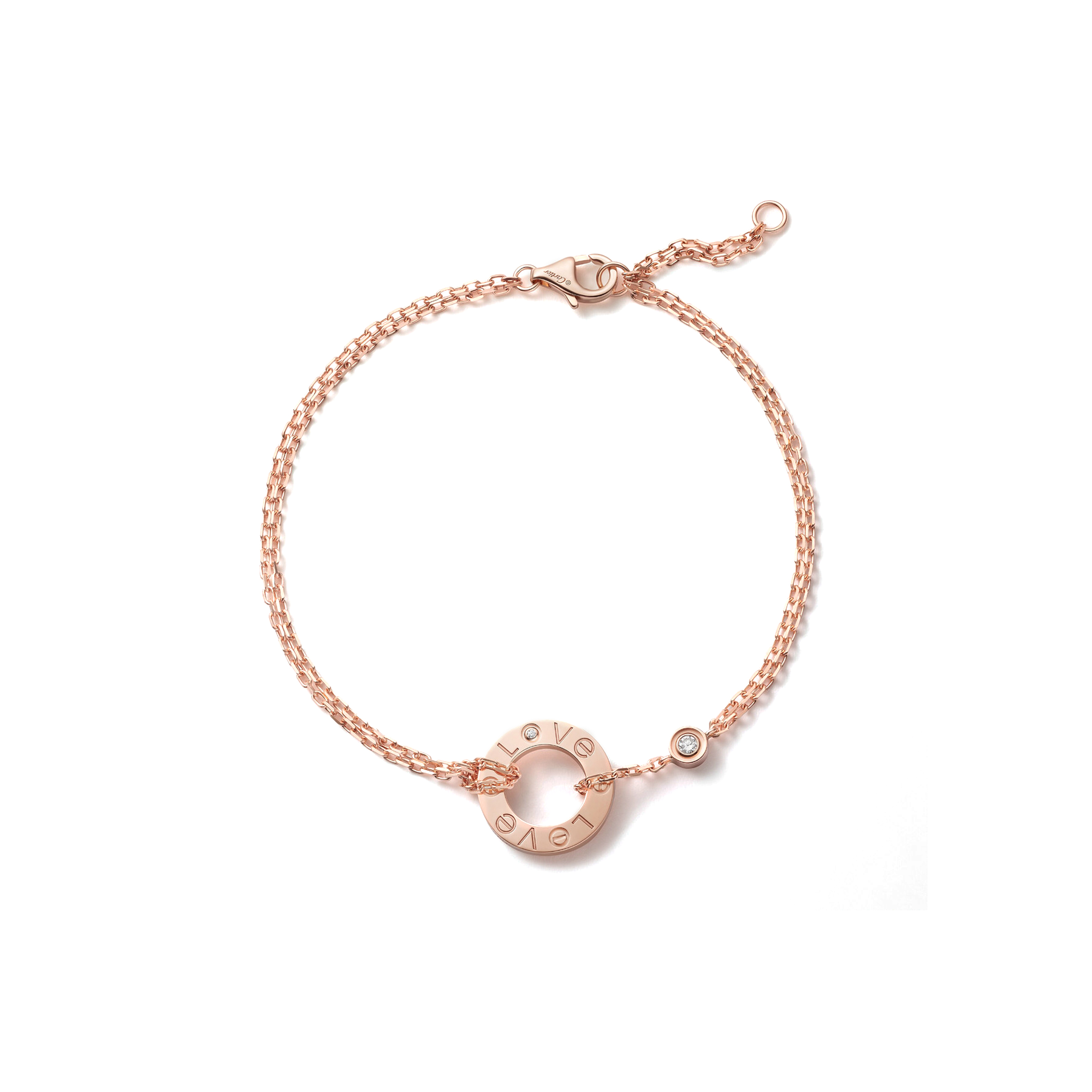 Ca*t*er bracelet love, sur chaÎne, 2 diamants b6063600